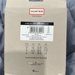 Hunter Kids Girl Shoes Rain Boot Socks Hunter White Small US 8-10